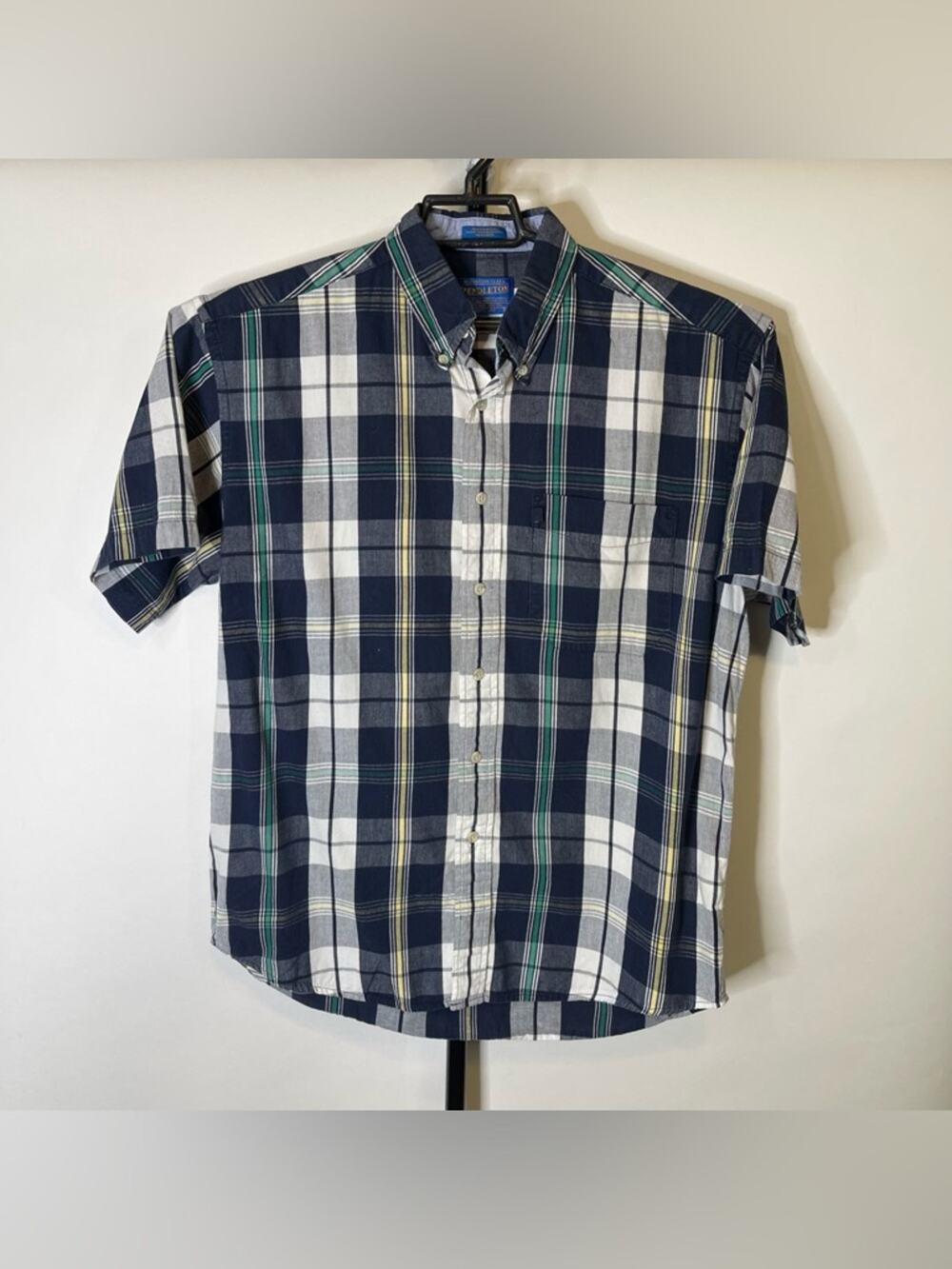 Pendleton Blue Plaid Short Sleeve Shirt Size Medium Men’s
